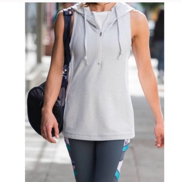 CALIA Effortless Heather Sleeveless Zip Hoodie XS - Picture 12 of 13